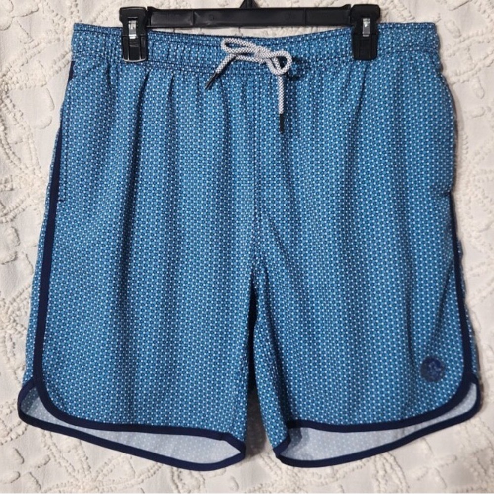Mr Swim Trunks Mens XL Blue Geometric Swimwear Beach Summer Lake Vacation